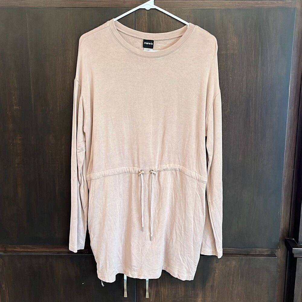 Mono B Tan Long Sleeve Tunic Dress One Size